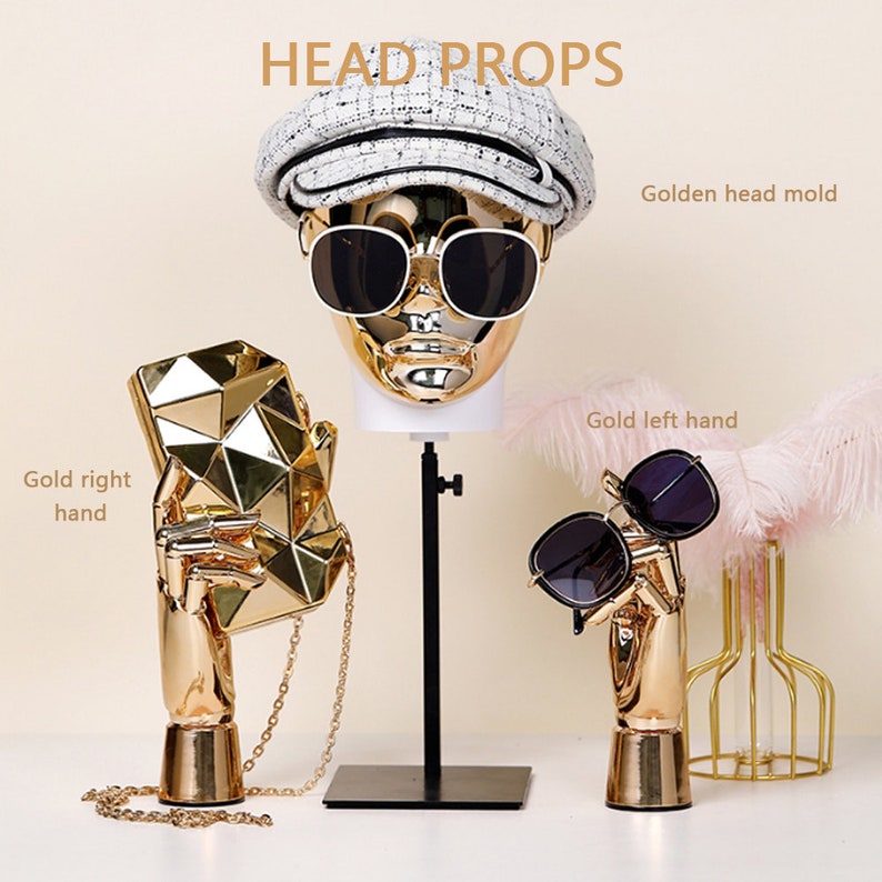 Luxury Golden Mannequin Head for Hat Female Mannequin Head Etsy