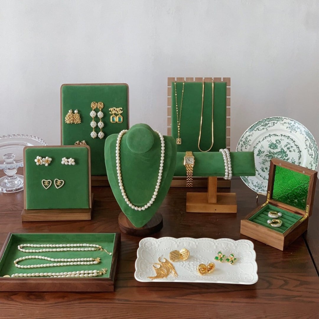 Luxury Jewellery Store Showcase Green Velvet Covered Etsy