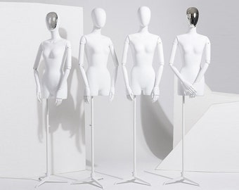Luxury Half Body Female Display Dress Form,adjustable Velvet Mannequin  Torso Model,fashion Display Plate Mannequin Hand,manikin Head for Wig 