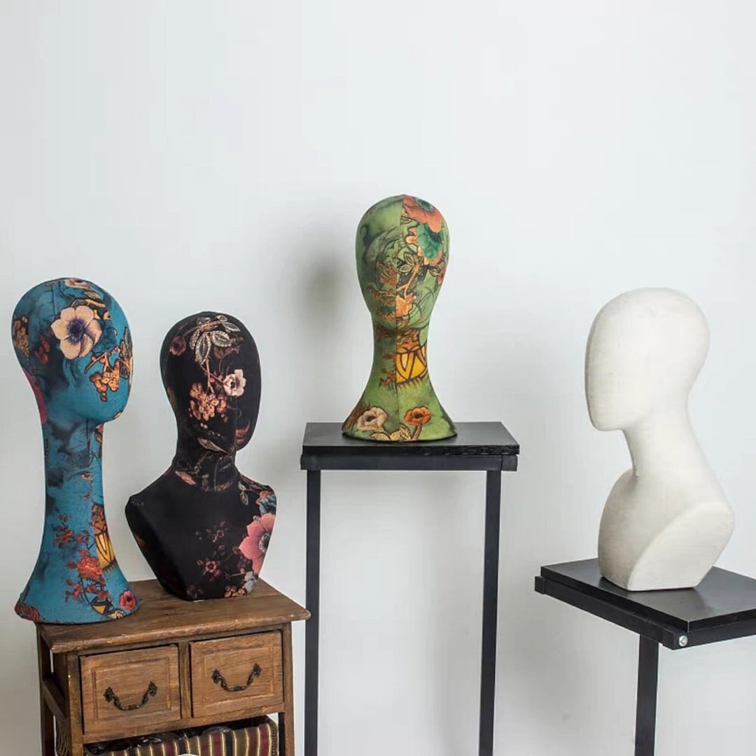 Fully Pinnable Mannequin Head Stand,printed Fabric Mannequin Head Form
