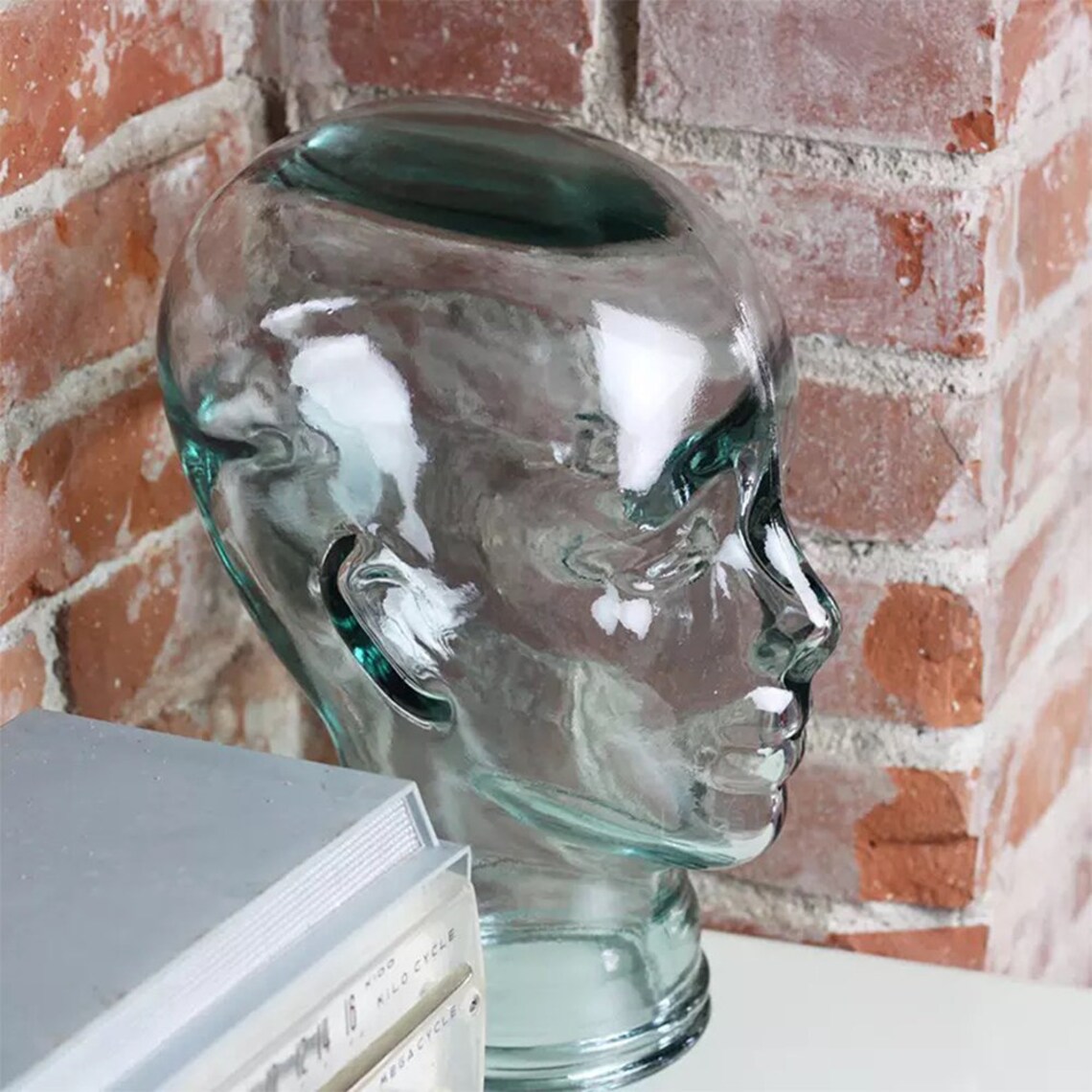 Vintage Glass Mannequin Head 1970s Green Glass dress form Etsy