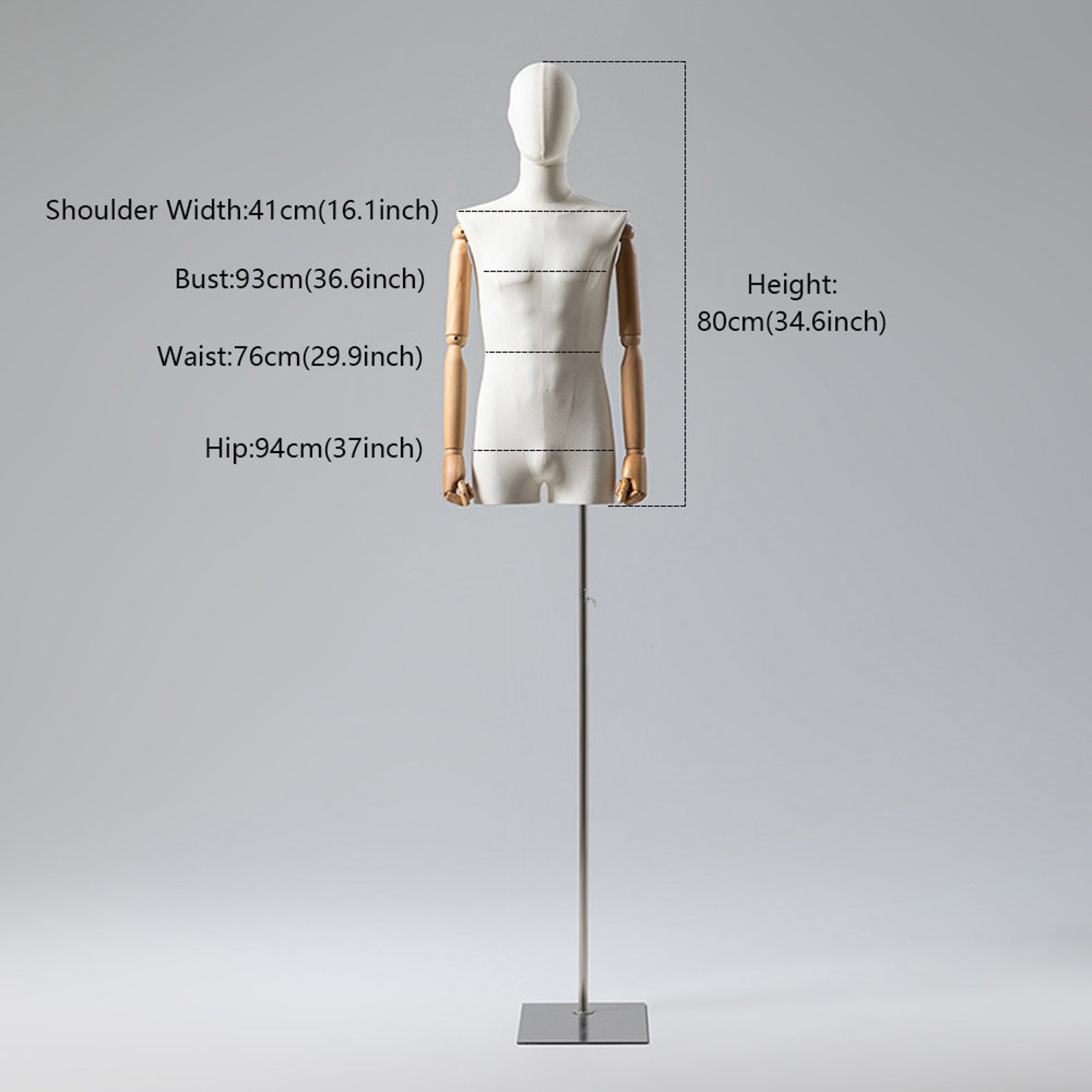 Upper Half Body Male Display Dress Form Torsoadjustable Etsy