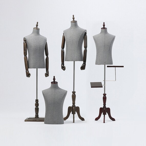 Male Half Body Display Dress Form , Fabric Mannequin Torso