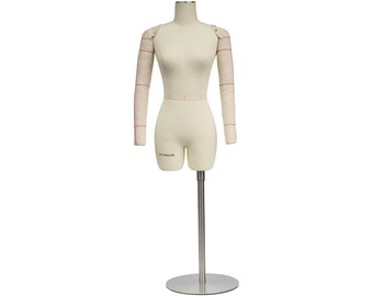 halve schaal jurk vorm 1/2 maat 8 vrouwelijke mannequin couture, pinnable 45cm H NIET VOLWASSEN kleermaker naaister jurk vorm 1:2 naaistof dummy