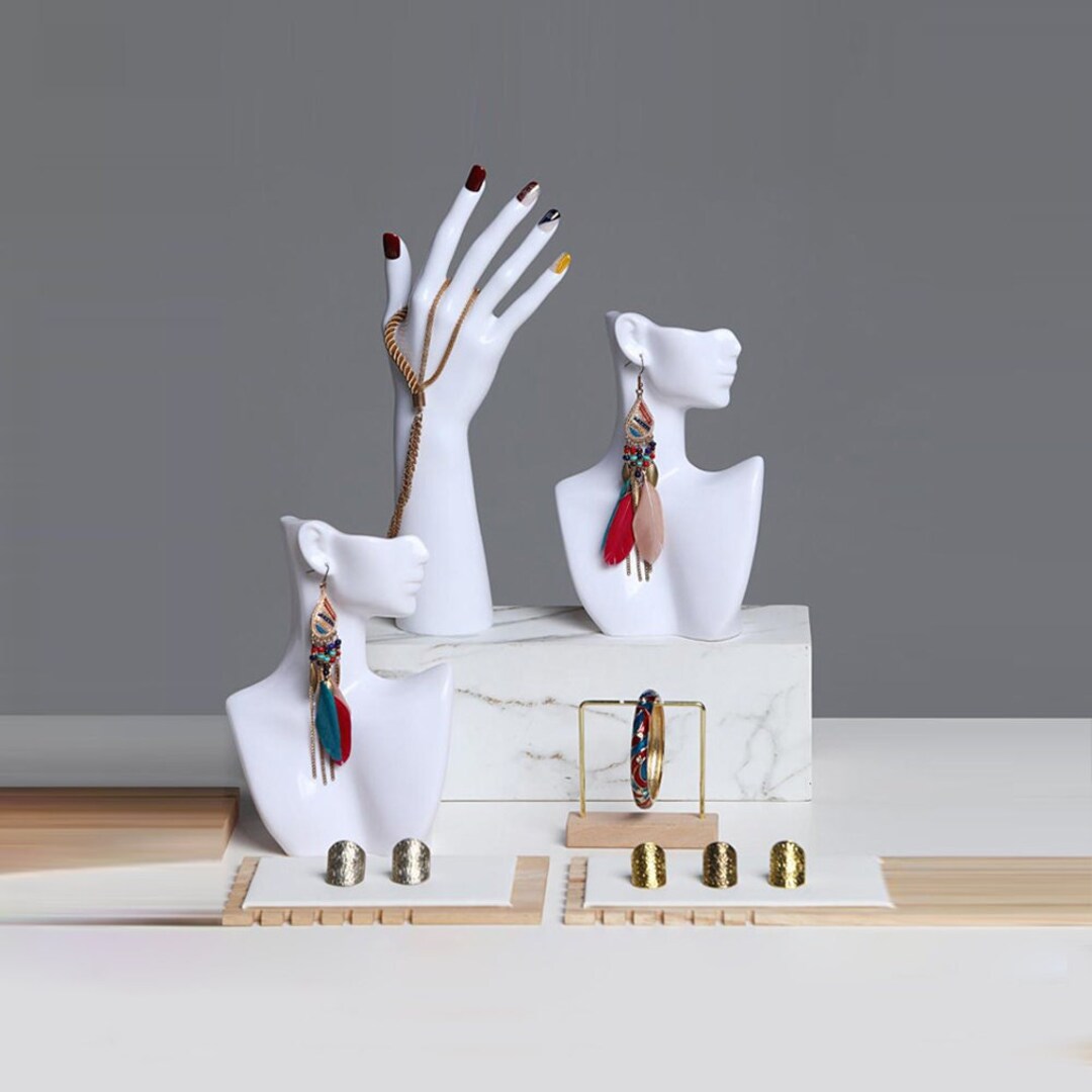 Jewelry Display Bust Mannequin Head Display, Earring Pendant Necklace Jewellery Stand, Jewelry