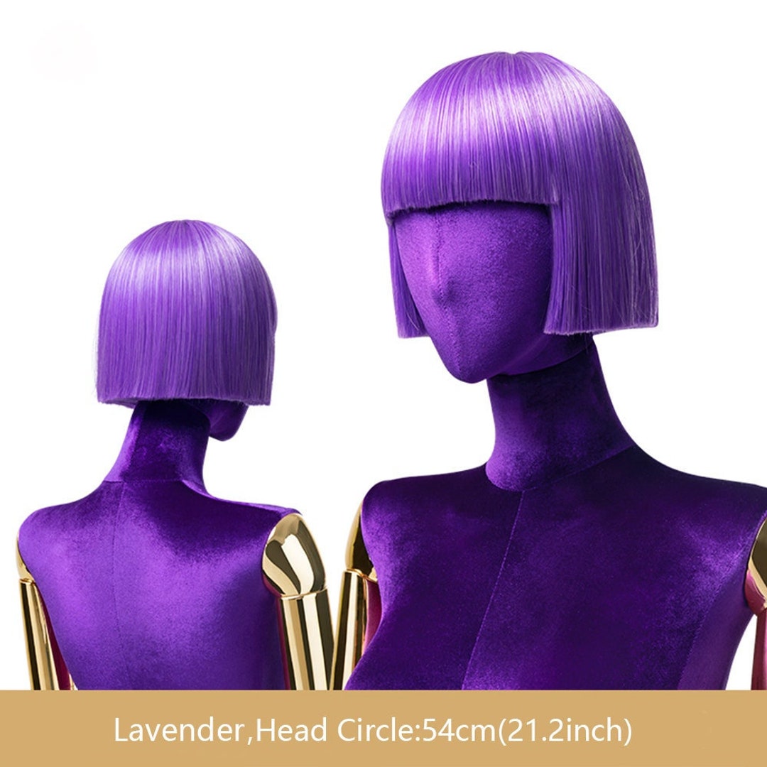 Colorful Candy Color Female BOBO Wigs for Mannequin Head,short Straight