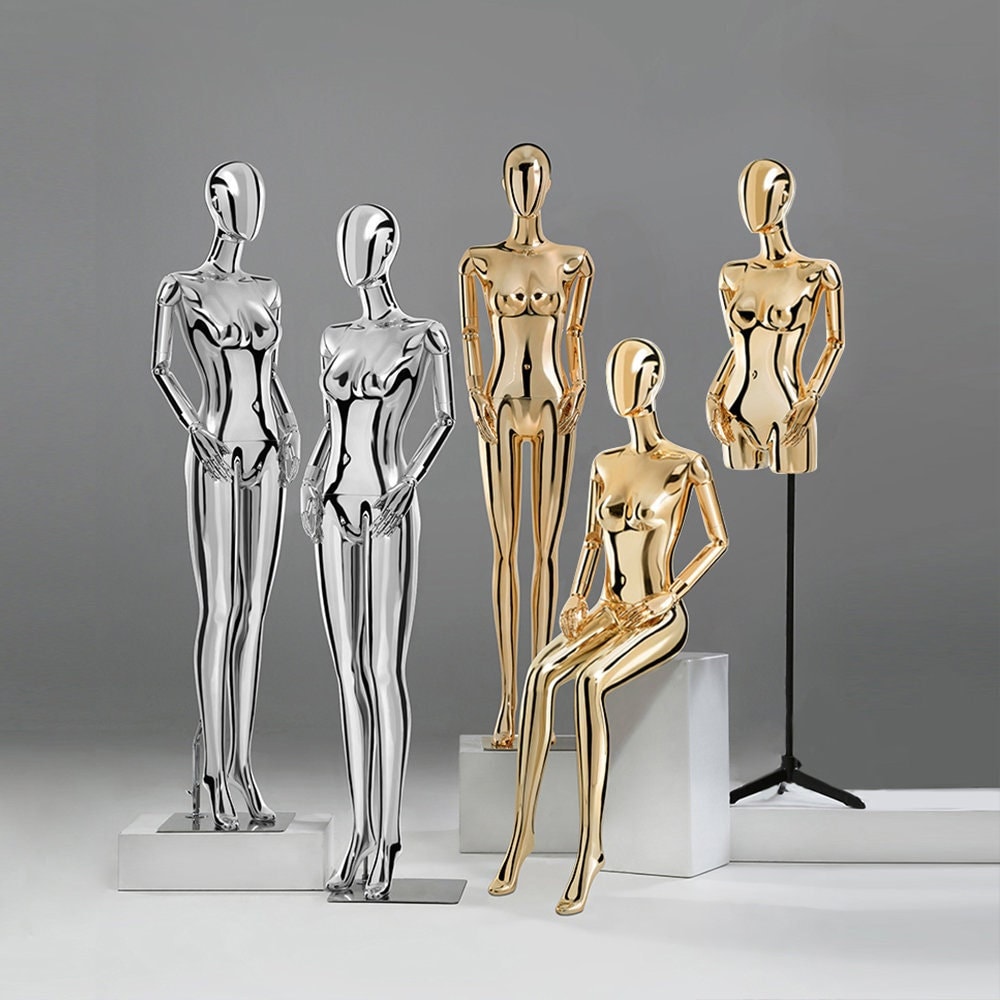 3/4 GOLD MANNEQUIN HALF BODY WITH CHROME STAND TABLE TOP ￡2.40 caulacbotiengtrung.edu.vn