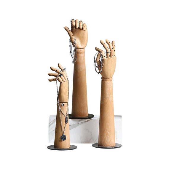 Practice Hand for Acrylic Nailsplastic Right Hand Mannequin,wood Grain  Effect Fingers Manikin Hand Model, Jewelry Display Props Ring Holder -   Hong Kong