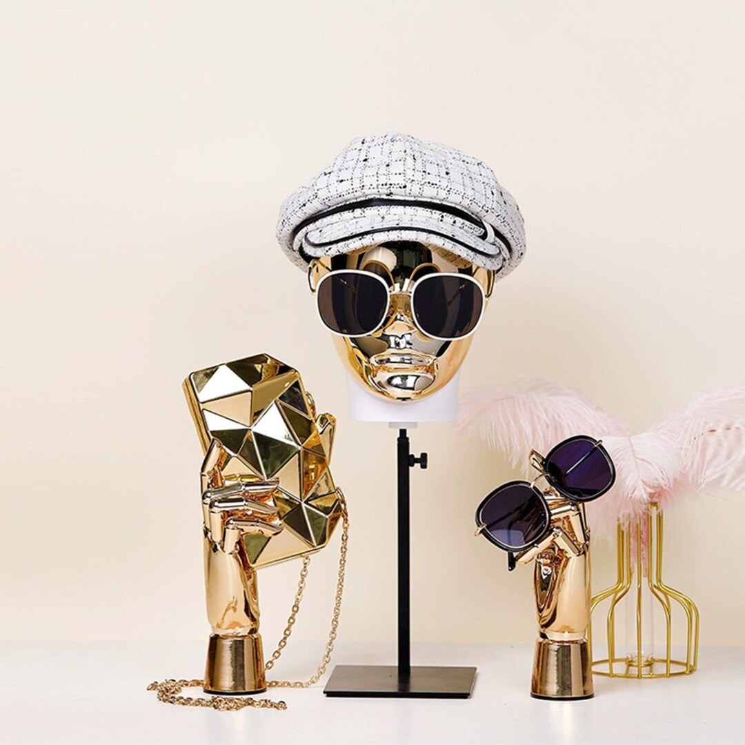 Jelimate Boutique Store Plating Silver Gold Mannequin Head Stand