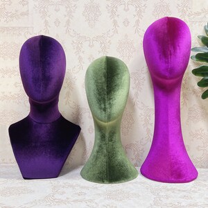 Jelimate Female Head Mannequin Head Display Form,Fully Pinnable Velvet Mannequin Head Dress Form Hat Display Stand,Headband Headphone Sunglasses Scarf Jewelry Wig Display Head Model