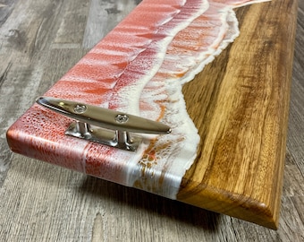 Sunset Ocean Waves Serving Tray