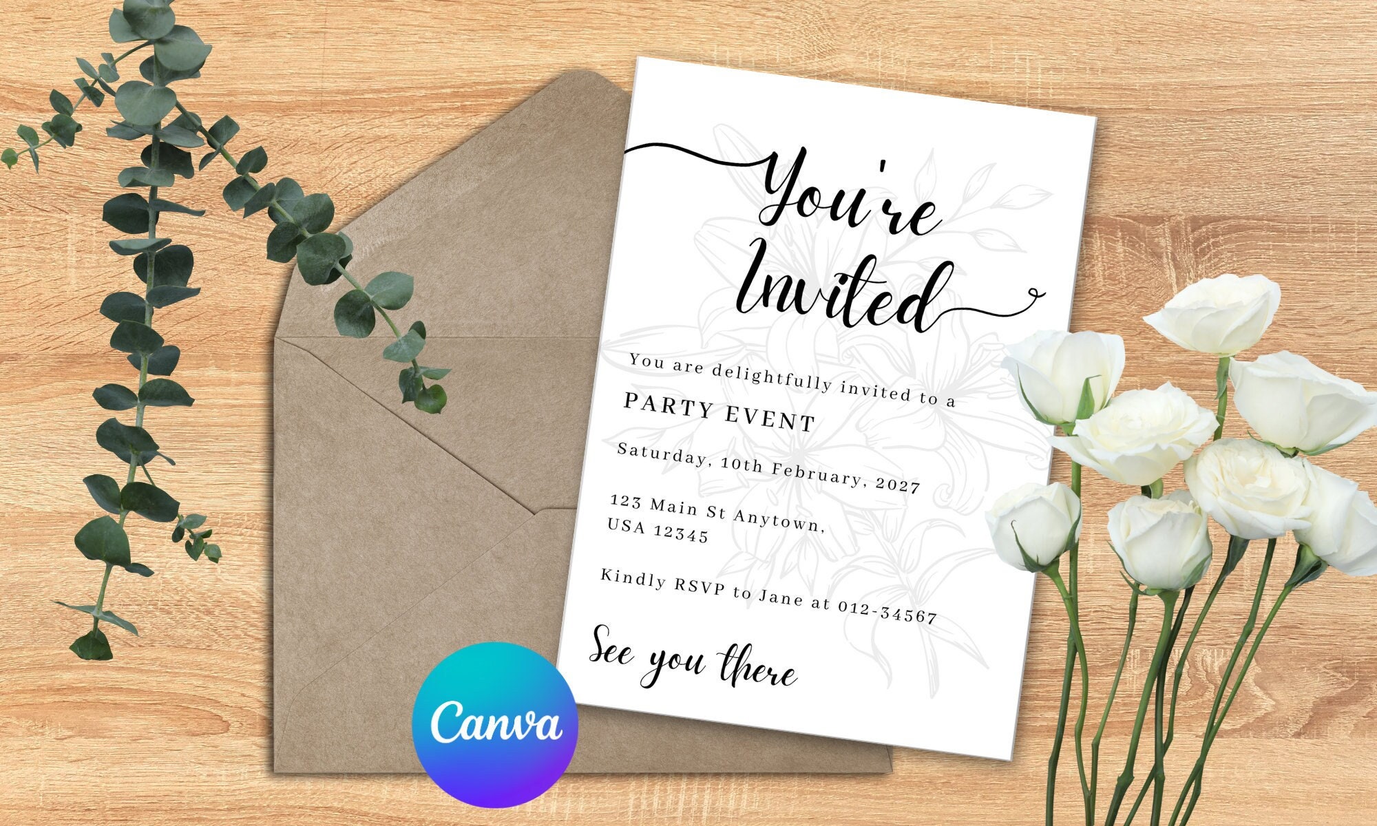 Modern Minimalist Business You're Invited Invitation, Special Event IG  Story Text Invitation Business Invitation Editable Template Canva - Etsy, image size:2000x1200
