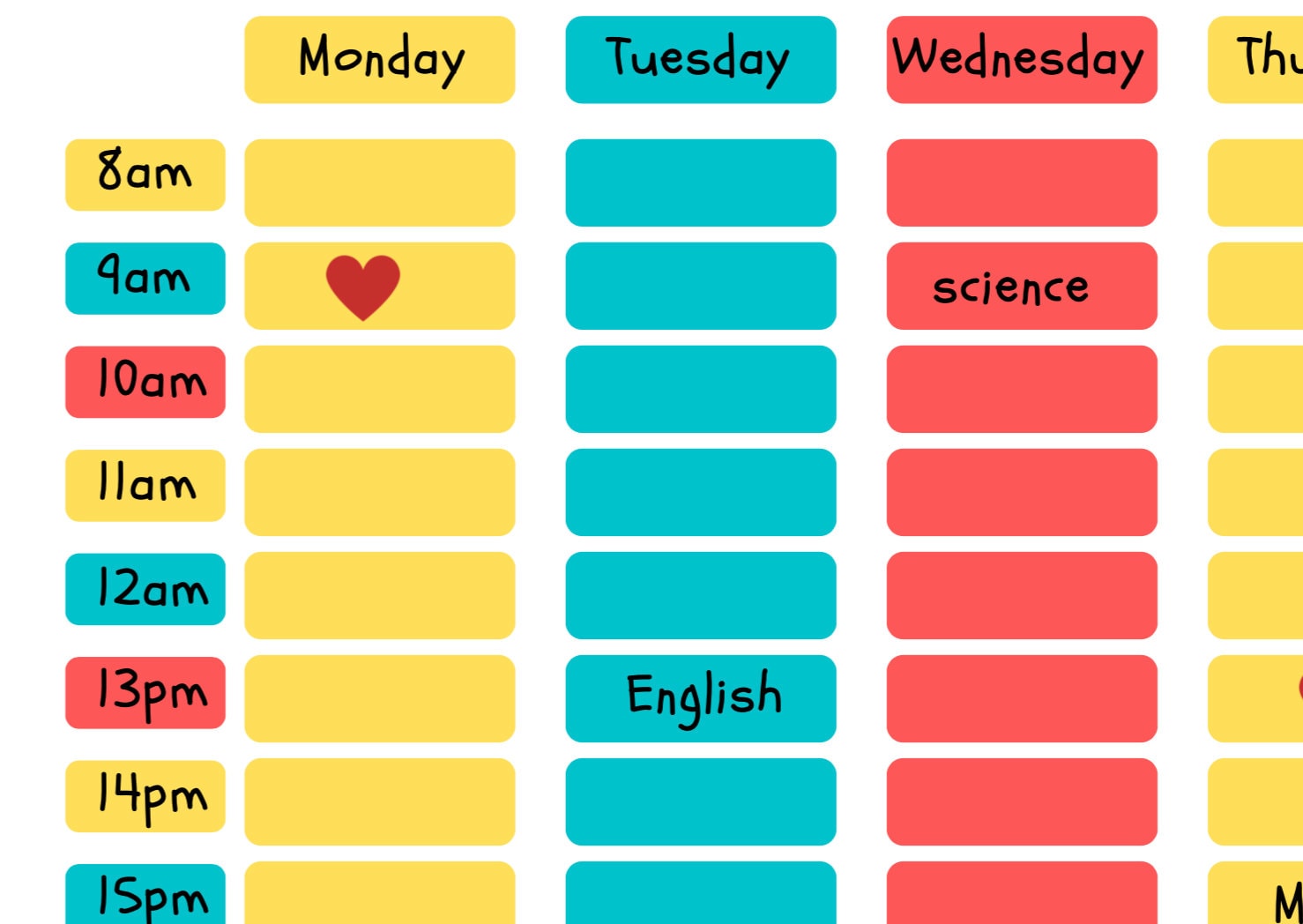 Canva Class Schedule Template Etsy Canva Class Schedule Template Etsy