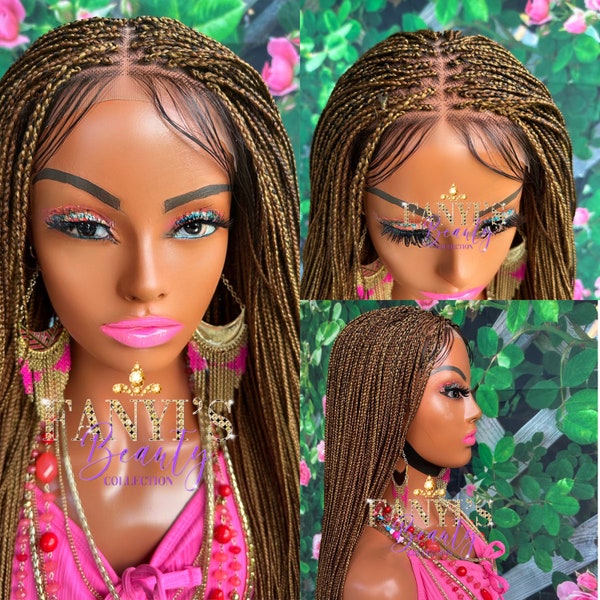 Braidedwigs, microbraids, Read to ship wigs, wigs for black Women, wigs, braided-wigs for black women. Lace frontal wigs