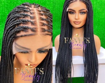 Ready to ship, Glueless wig, braided wigs, box braids wigs, wigs for black women, ready to ship wig.