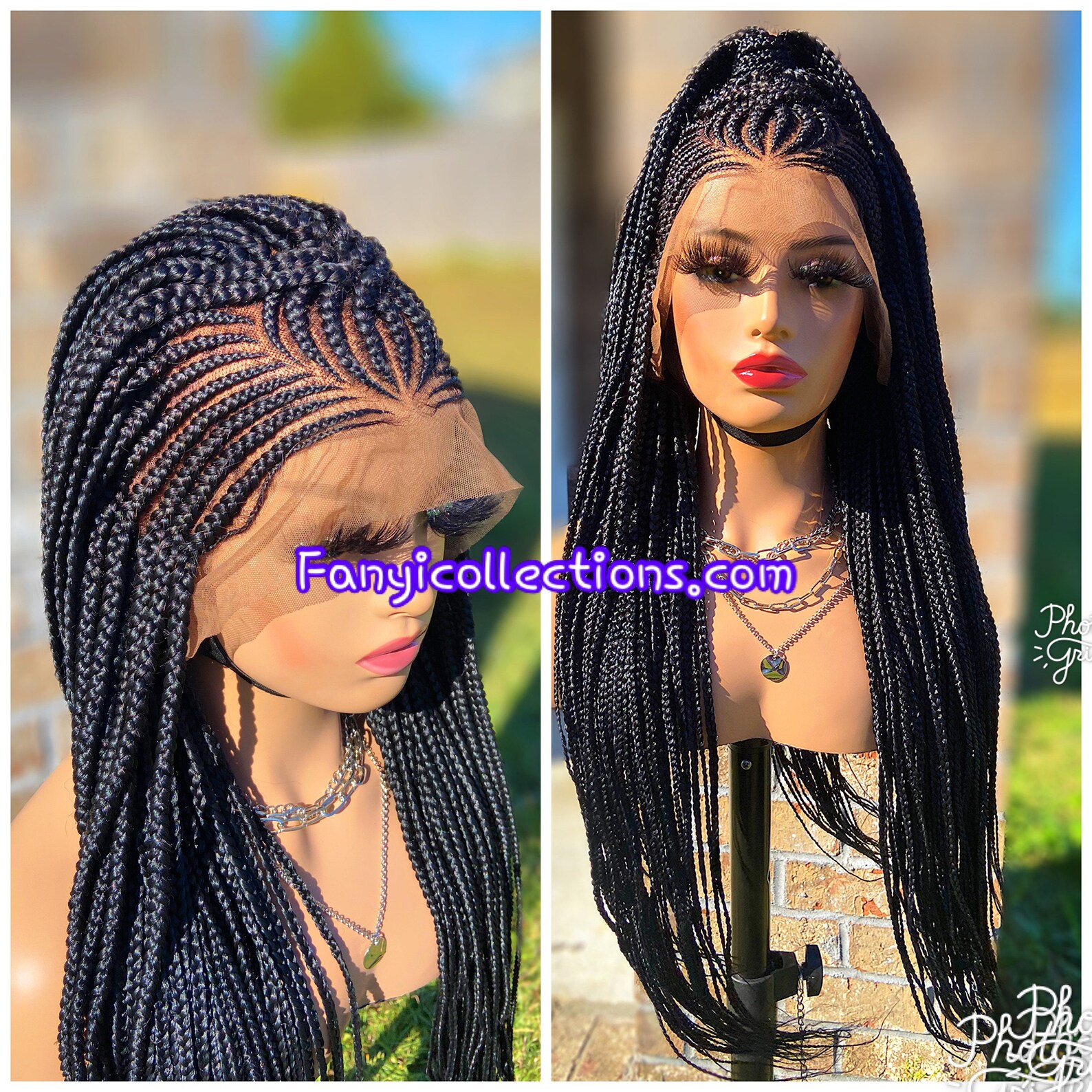 Box Braid Wig Lace Frontal Braided Wigs Cheap Wigs Long Etsy