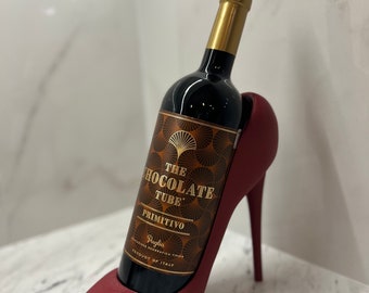 Wine bottle holder 3D printed red high heel Wine Rack