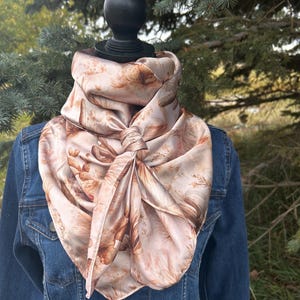Desert Theme Wild Rag Monochrome Western Scarf Satin Cowboy Bandana Cactus Pattern Design Neutral Color Palette Ranch Style Accessory Rodeo Fashion Essential Traditional Neckerchief Square Western Wear Collection Premium Quality