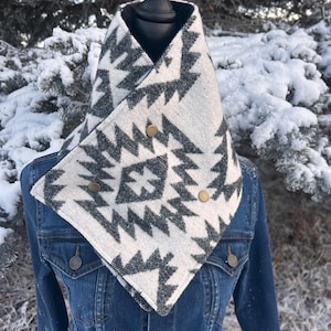 Col western Cache-col en laine Bandana Style accessoire écharpe de cow-boy Protection hivernale Ranch Wear Wildrag Alternative mode cravates rustiques