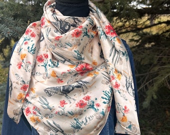 Western wild rag cowboy scarf square bandana ranch style fashion rodeo accessory riding outfit desert rider punchy wildrag large size