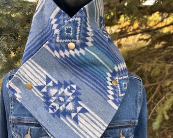 Sciarpa in lana stile Western con cappuccio, bandana, alternativa Wildrag, accessorio da cowboy, protezione invernale, accessorio per esterni, moda ranch, stile Western