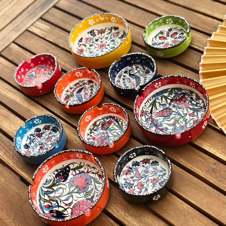 Hand Painted Ceramic Ashtray Traditional Decorative Ceramics Etsy UK
