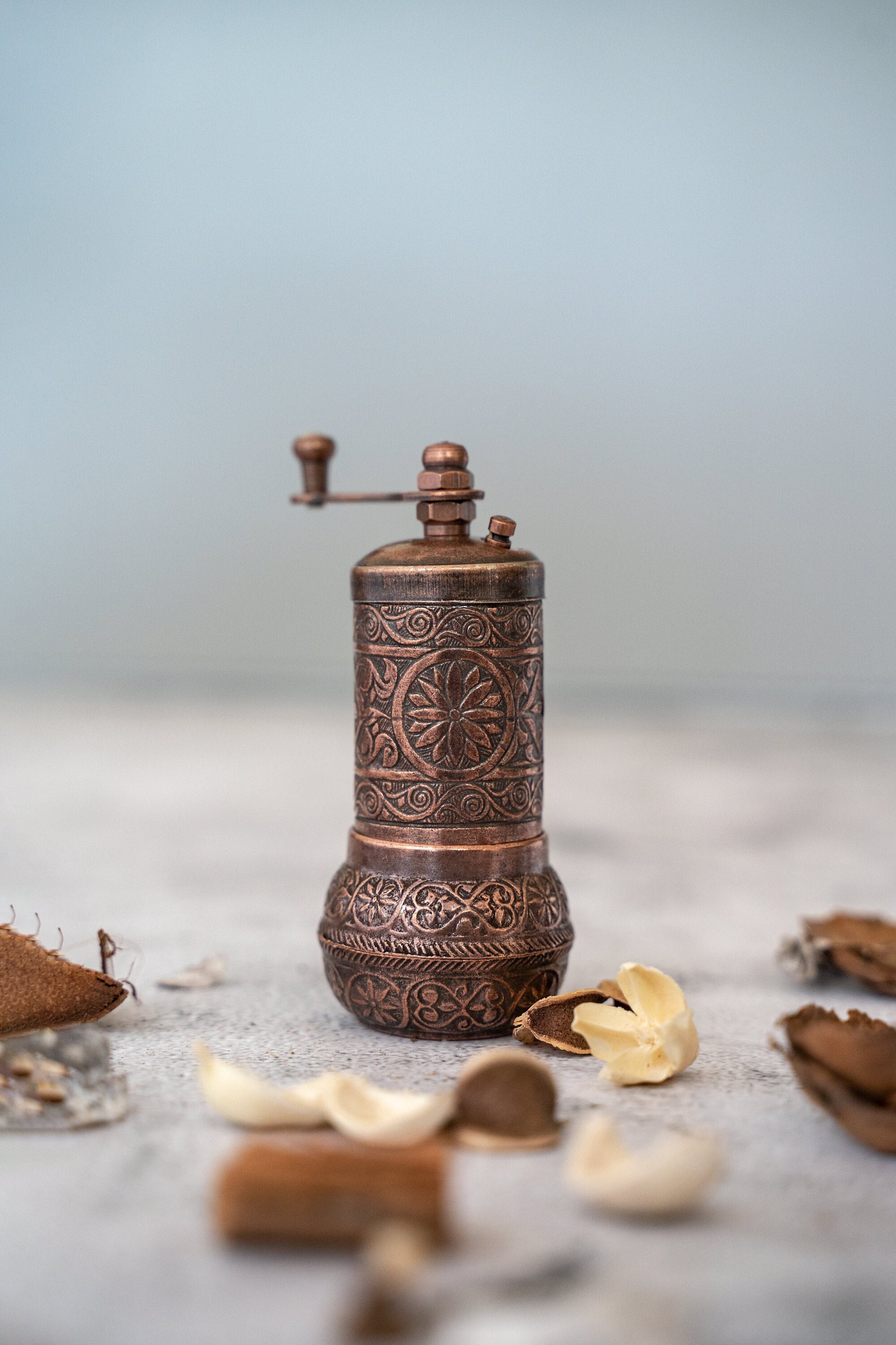 Traditional Turkish Pepper Grinder, Small Vintage Look Mill, 6 Colour  Options