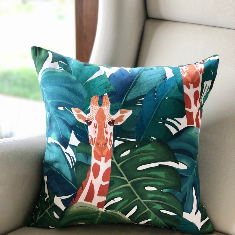 Set of 2 Tropical Cushion Cover Square Throw Bright Etsy UK