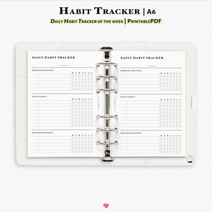 A6 Habit Tracker Printable: Weekly Routine Planner (PDF) | J123