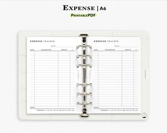 Expense Tracker Printable A6 Planner Insert | Monthly Expenses | Spending Tracker | Financial Planner | Money Management | J103