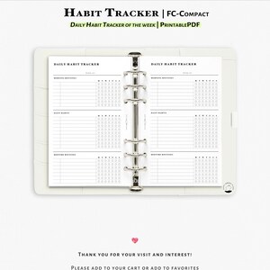 Habit Tracker Printable FC Compact Planner Insert  Routine Planner |  Morning Routine Tracker | Bedtime | Weekly |Daily Routine Chart| J123