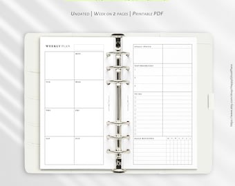 Weekly Planner, Printable Personal PDF | W209