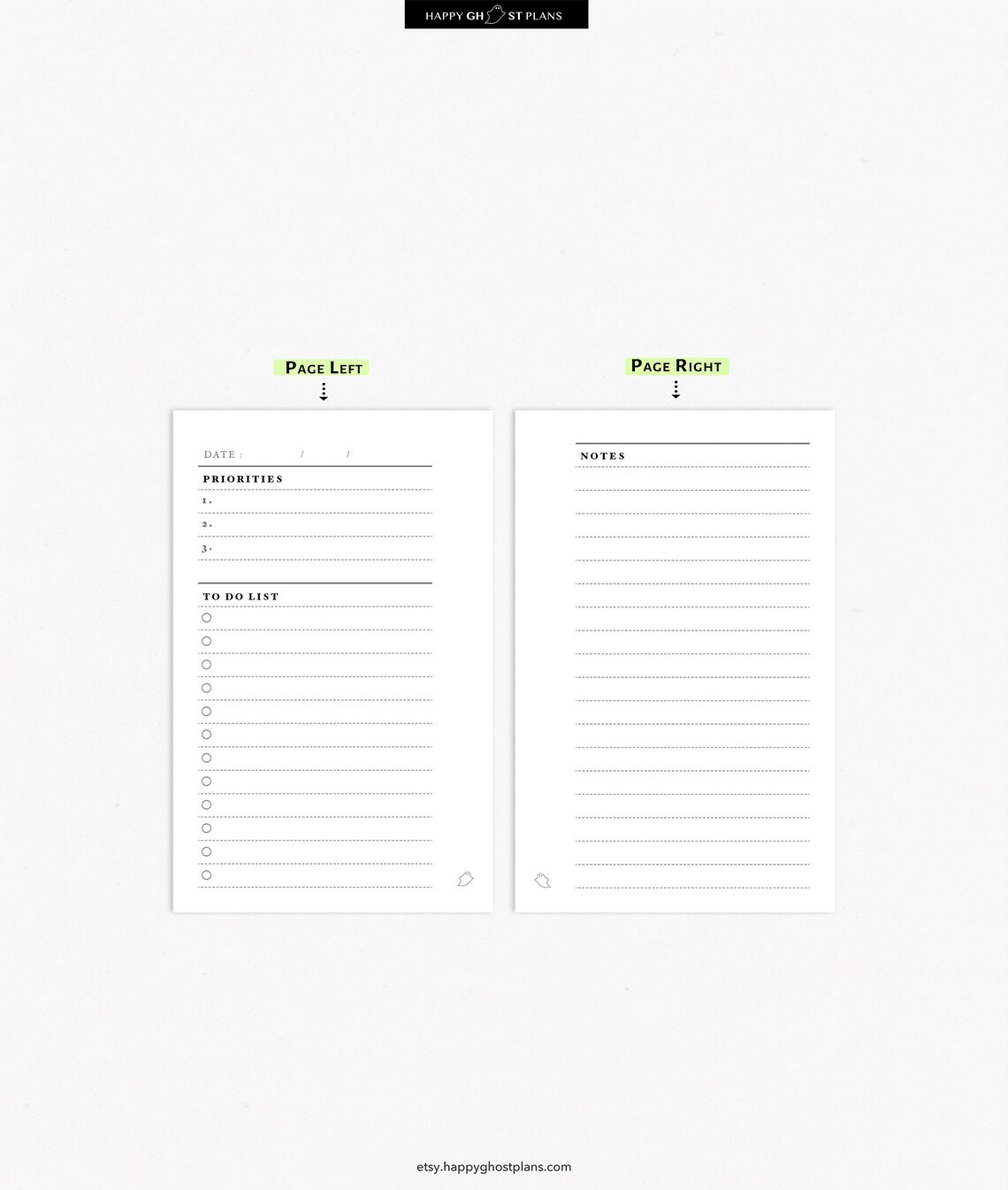 Daily Planner Printable Mini Size Inserts Undated Daily - Etsy