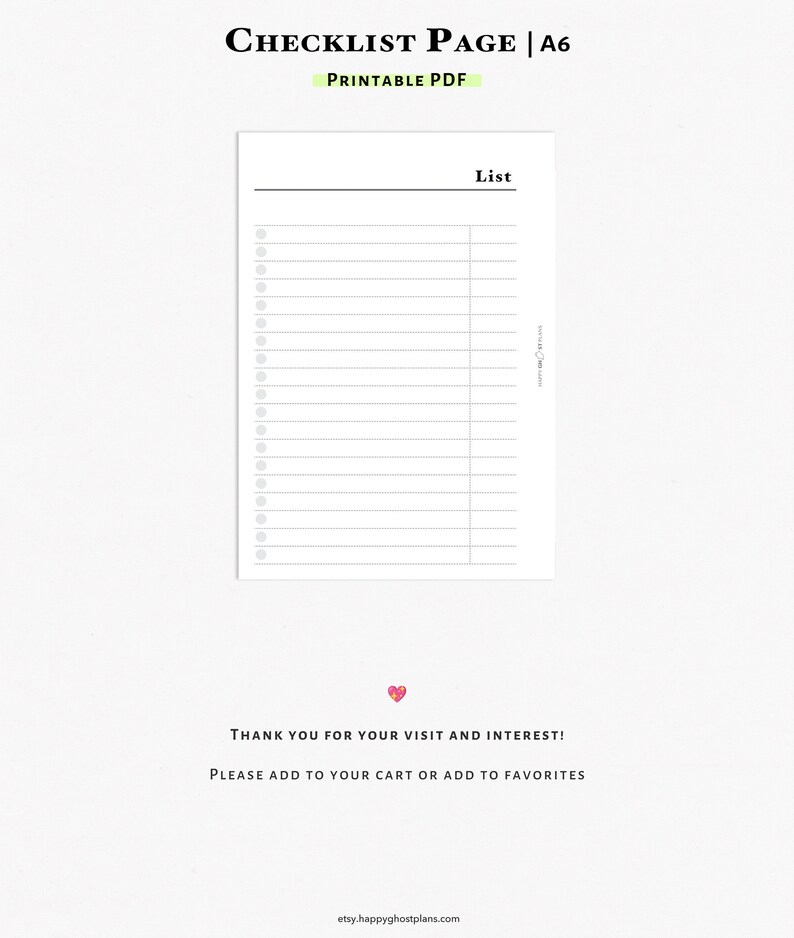 Checklist Template Printable A6 Planner Insert To do List Shopping List checklist-template-printable-a6-planner-insert-to-do-list-shopping-list