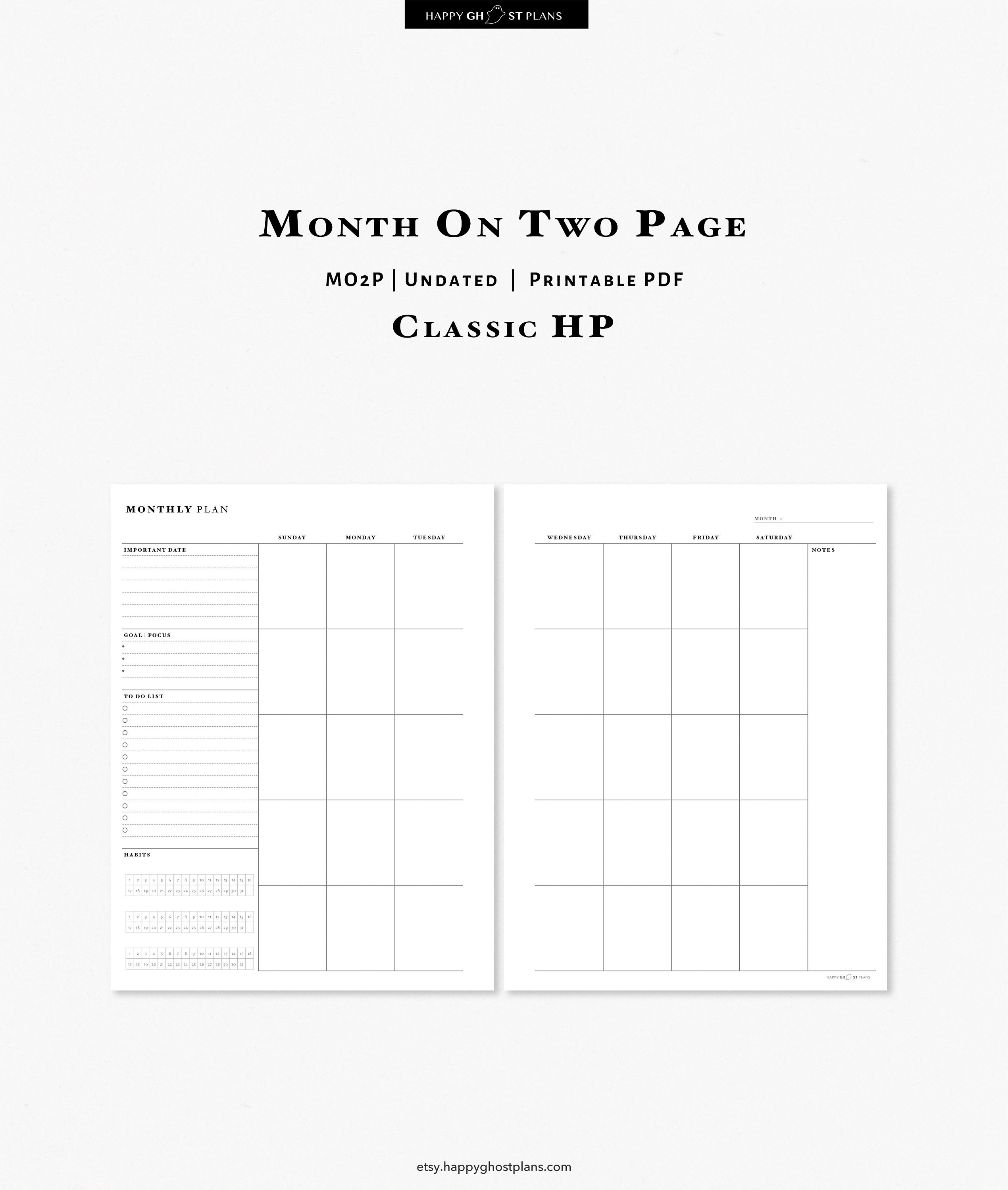 monthly-planner-printable-classic-happy-planner-inserts-etsy