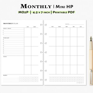 Monthly Planner Printable Mini Happy Planner Inserts Month - Etsy