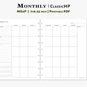 Monthly Planner Printable Classic Happy Planner Inserts - Etsy