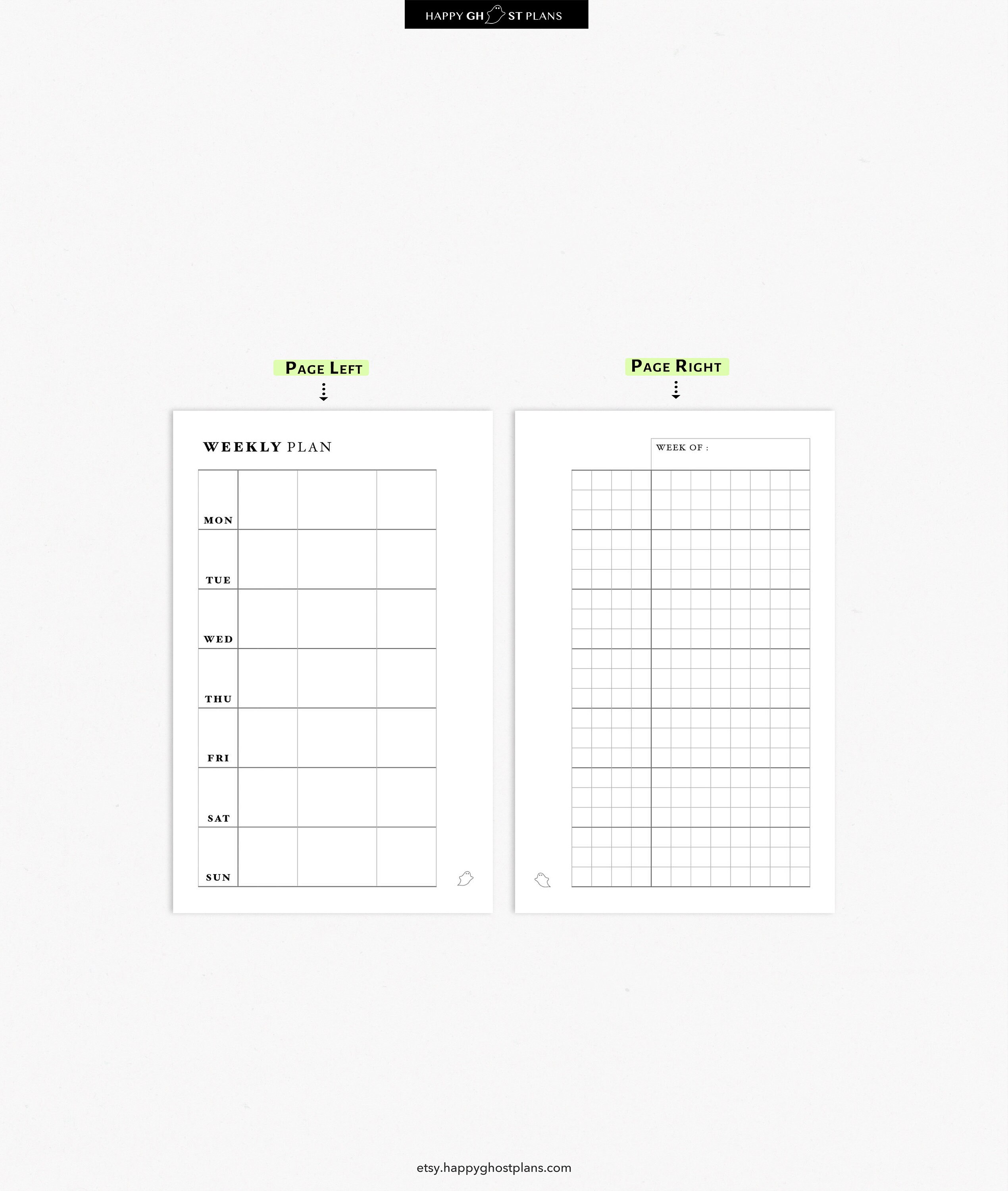 Weekly Planner | Hobonichi Weeks Style Printable Mini Ring Planner ...