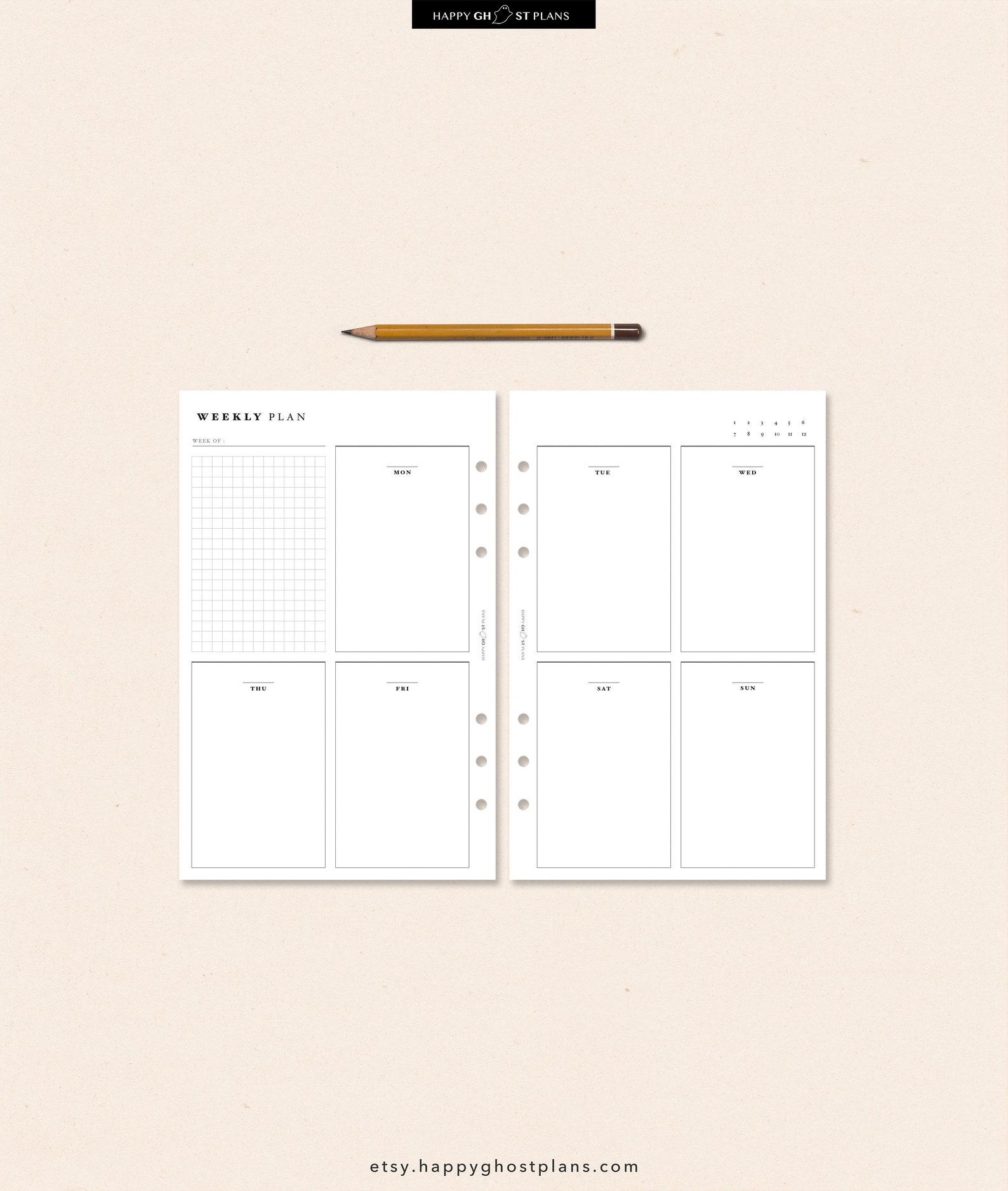 Weekly Planner Printable Half Letter size PDF Weekly | Etsy