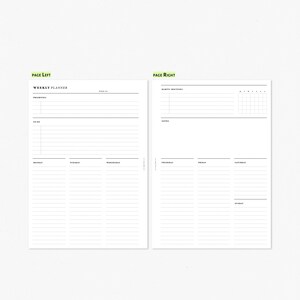 Weekly Planner Printable Insert for A4, Letter Size Planner | W104 - Etsy