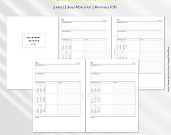 2027 Quarterly Planner | A5 90-Day Goal Project Organizer (Printable PDF) | Y110