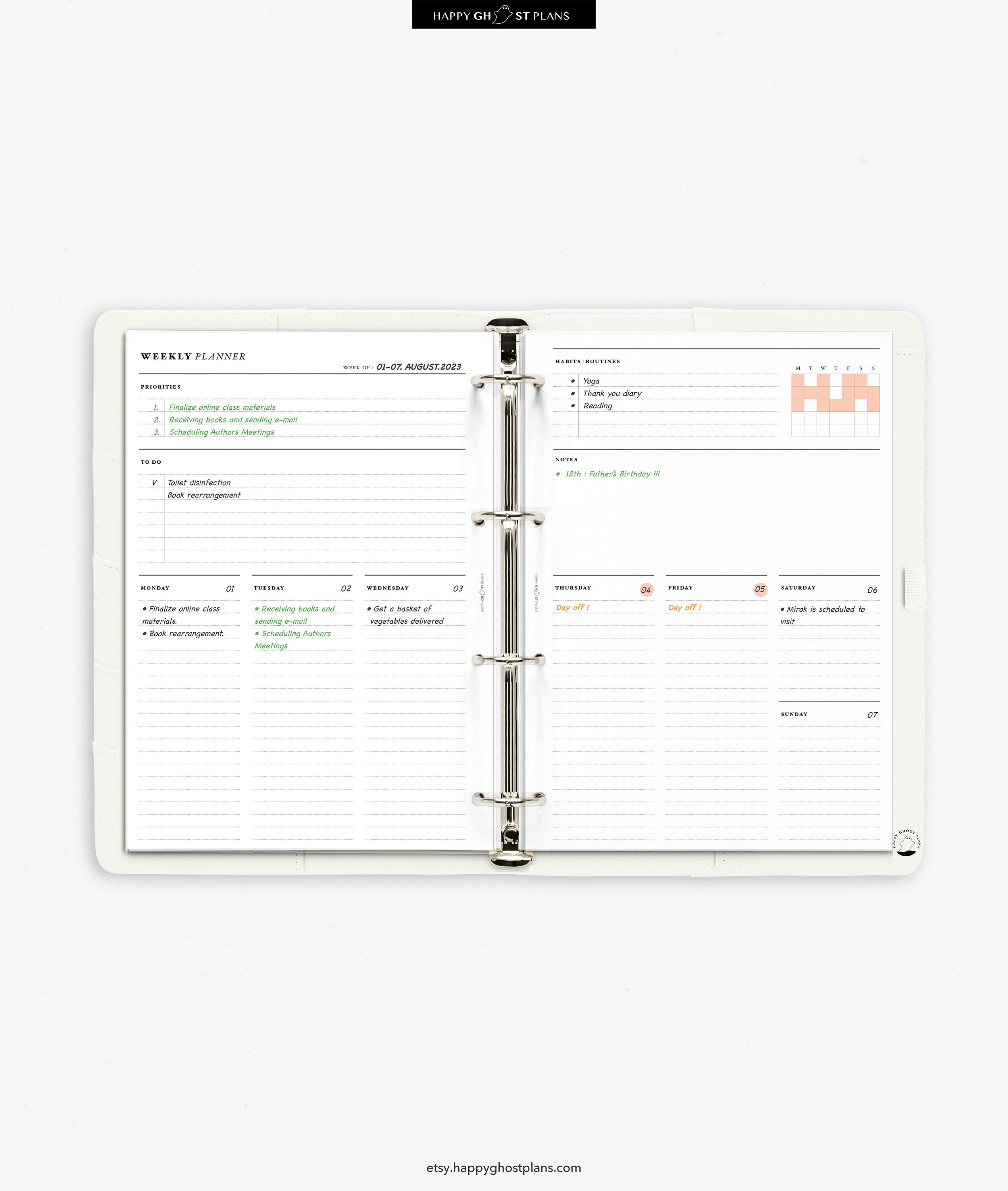 Weekly Planner Printable Insert for A4, Letter Size Planner W104 - Etsy