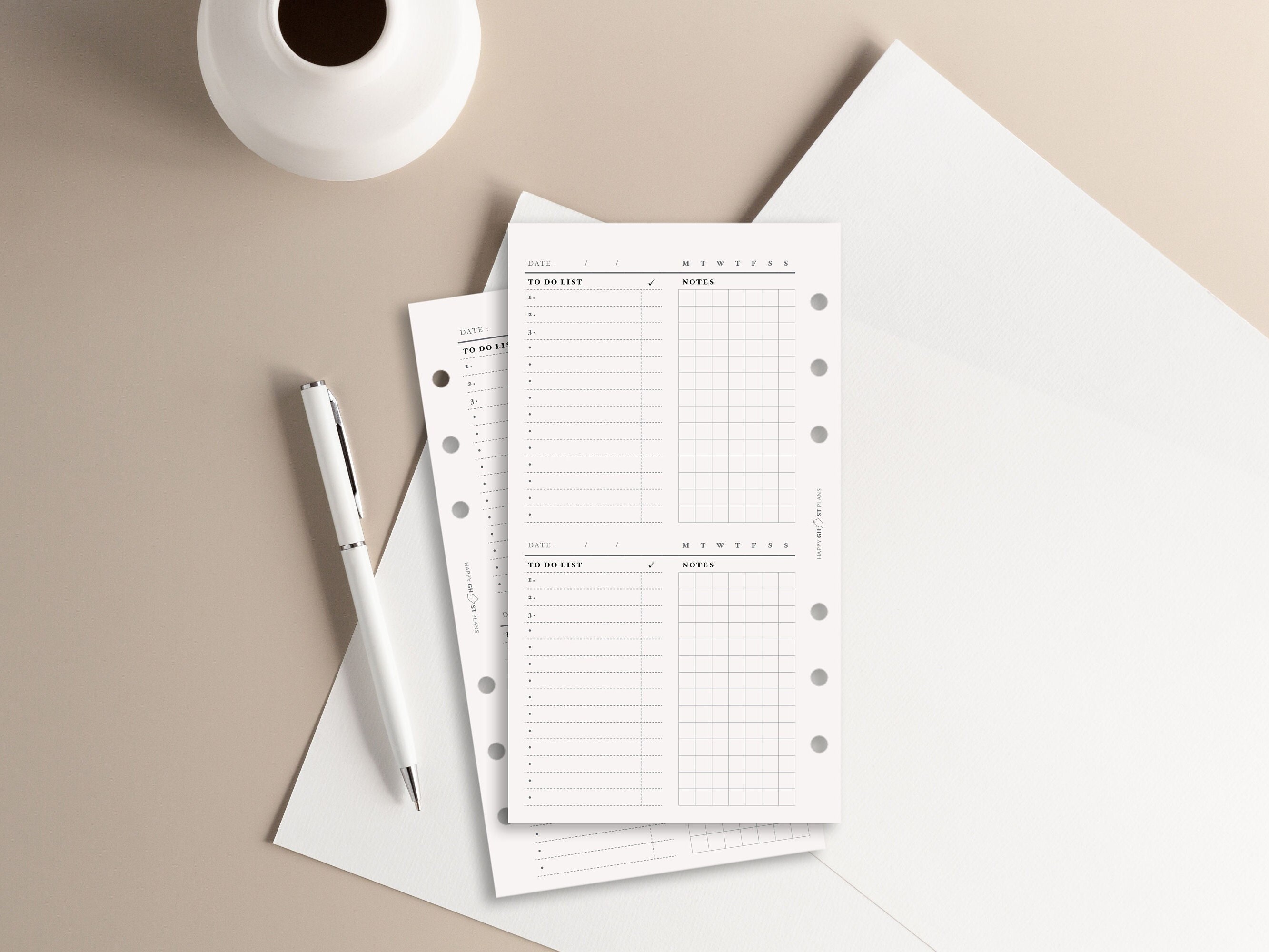 Daily Planner Printable Personal Size Inserts 2D1P Two - Etsy