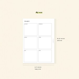 Year at A Glance Pages Printable A5 Inserts Two Page Yearly - Etsy