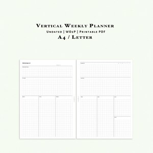 Weekly Planner Printable A4 Letter Size Inserts Undated - Etsy New Zealand