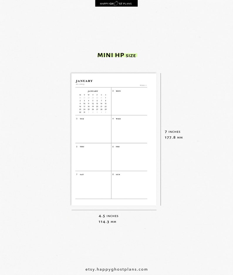 2023 Weekly Overview Printable Mini Happy Planner Size Inserts Etsy