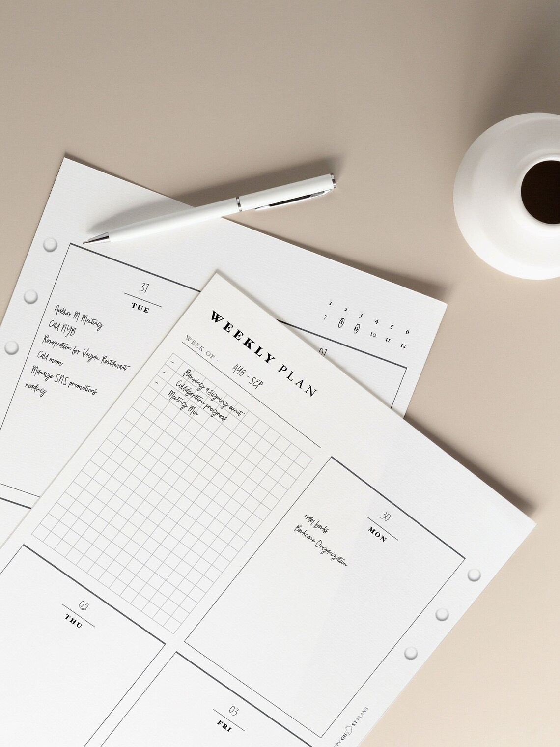 Weekly Planner Printable Half Letter size PDF Weekly | Etsy
