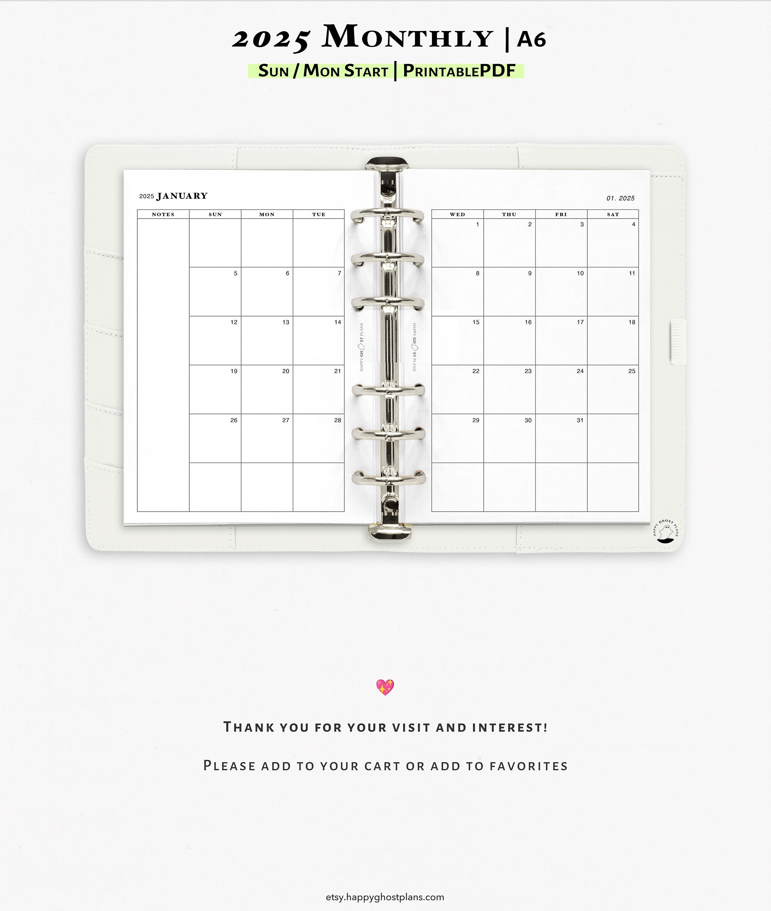 Buy JALEVID 2025 Weekly Planner Insert A5 6 Holes 176 Pages Onthly