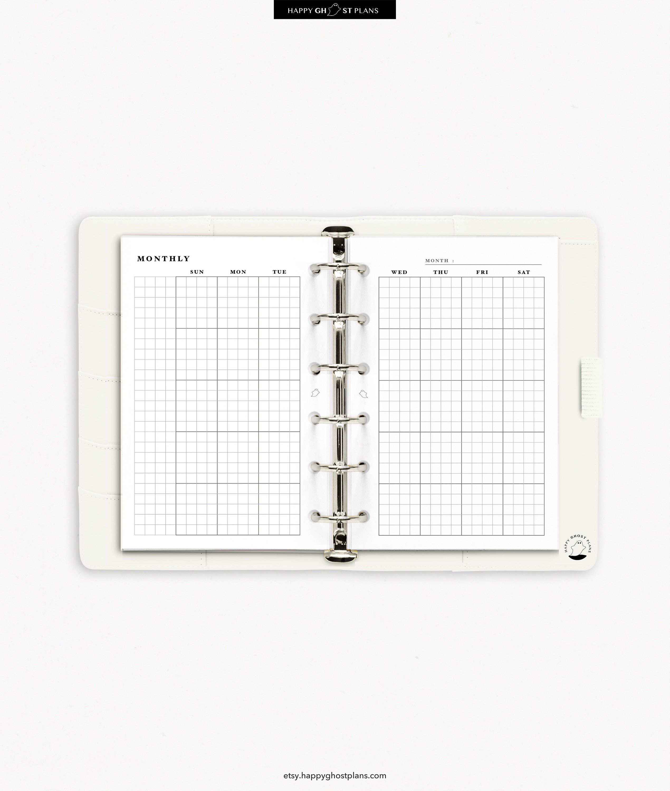 Pocket Monthly Planner Inserts | Undated Two Page Calendar Set of 3 ...