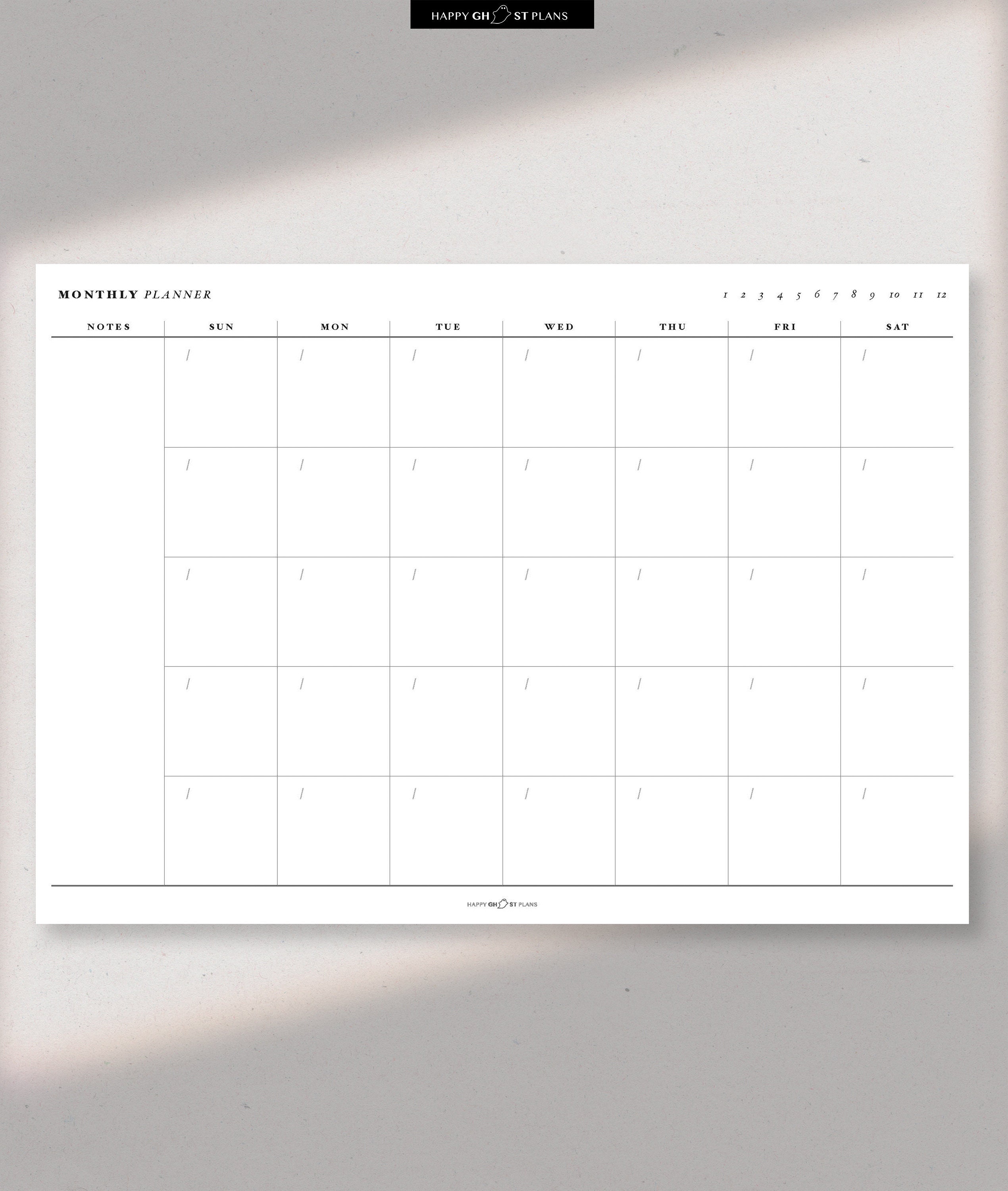 Undatierter blanko Kalender PDF Undatierter Monatsplaner  Etsy